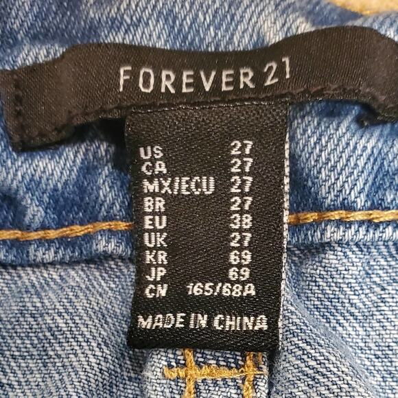 FOREVER 21 Women's Distressed Frayed Ripped High Rise Jeans Size 27 - Picture 5 of 5